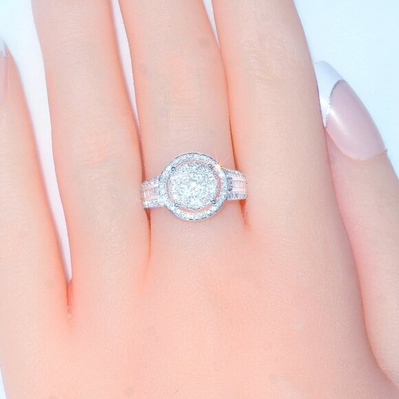 💝 Three Layer Super Big Round Luxury Wedding Rings for Women, PD154 - Picture 4 of 8